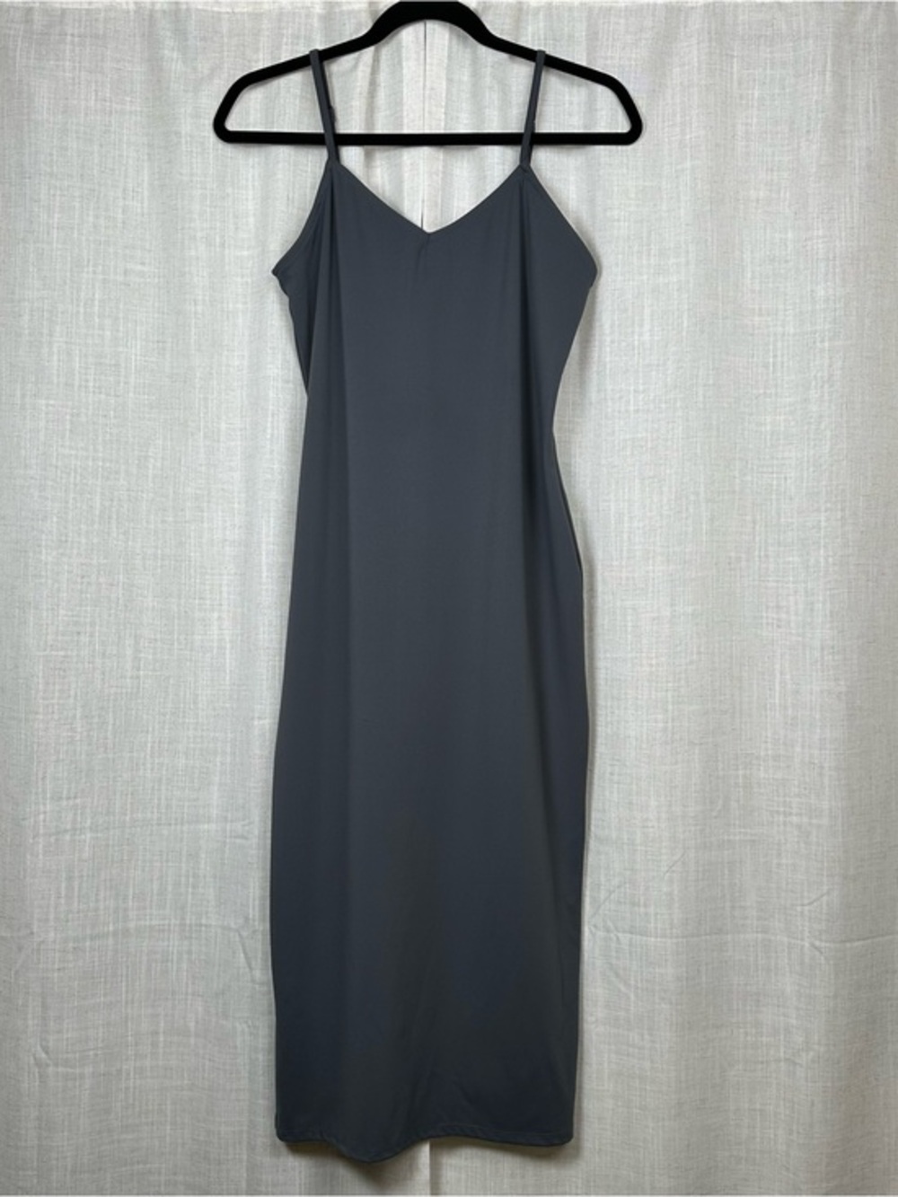 Derek Heart 90s Grunge Bodycon Slip Dress Midi Size Juniors L‎ Minimalist Grey